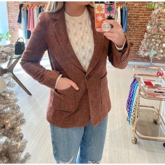 See you soon Blazer - Herringbone pattern - Wool blend - fully lined - Size M - Picture 6 of 6